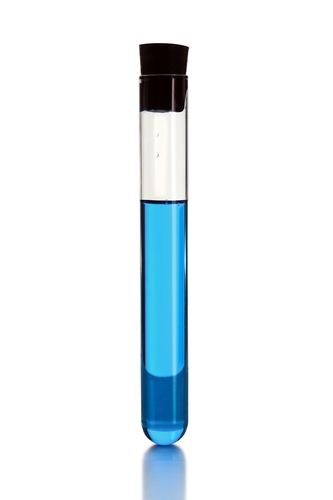 Test tube of copper sulfate solution